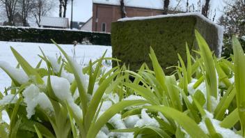 In Rhede liegt am Freitag eine dünne Schneedecke, dieses Bild könnte sich laut Deutschem Wetterdienst am Samstag erneut zeigen.