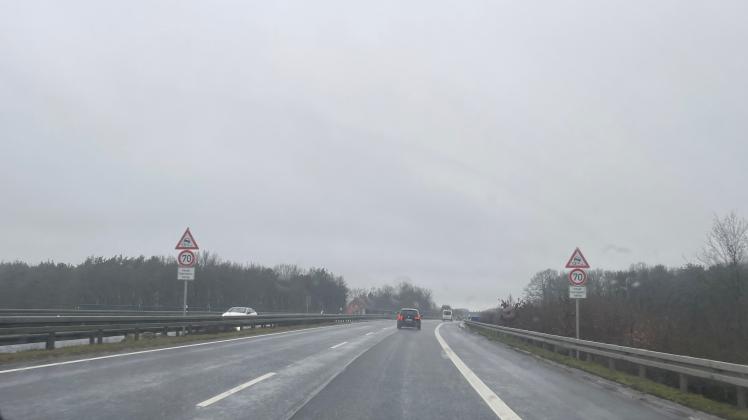 Tempolimit: Auf dem Teilstück der B68 zwischen Wallenhorst und Pente Richtung Bramsche gibt Tempo 70. 