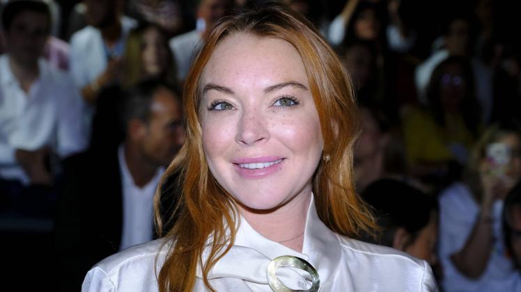 September 15, 2017 - Madrid, Spain - actress Lindsay Lohan creation for Spring-Autunm 2018 Collection of Devota & Lomba