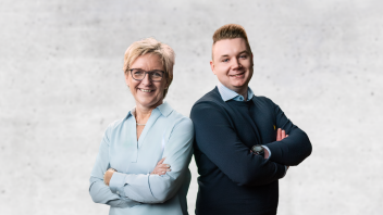 ADVERTORIAL VR BANK SCHLESWIG MITTELHOLSTEIN Astrid Marxen und Kevin Schröder von der VR Bank Schleswig-Mittelholstein.