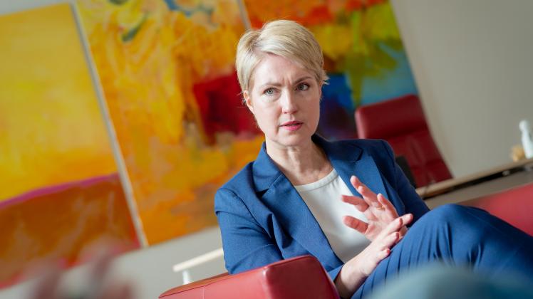 Wie steht es um North_Stream und die Klimastiftung in MV. SVZ-Interview mit Ministerpräsidentin Manuela Schwesig (SPD).17.03.2023 oto Volker Bohlmann
