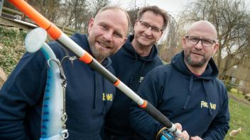 Das Team MeckDorsch aus Hof Barnin nimmt an der Weltmeisterschaft im Dorschangeln in  Solvear in Norwegen teil - Enrico Dahl, Ekkehard Leipe, Adian Dahl (nicht auf dem Bild Frank Stübner). 16.03.2023 Foto Volker Bohlmann