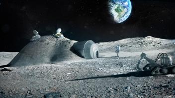 This handout artist impression released by the European Space Agency (ESA) on September 22, 2017 shows a lunar base made with 3D printing. - By 2040, a hundred people will live on the Moon, melting ice for water, 3D-printing homes and tools, eating plants grown in lunar soil, and competing in low-gravity, "flying" sports. To those who mock such talk as science fiction, experts such as Bernard Foing, ambassador of the European Space Agency-driven "Moon Village" scheme, reply the goal is not only reasonable but feasible too. (Photo by ESA / Foster + partners / AFP) / RESTRICTED TO EDITORIAL USE - MANDATORY CREDIT "AFP PHOTO / ESA/Foster+Partners/BERNARD FOING" - NO MARKETING NO ADVERTISING CAMPAIGNS - DISTRIBUTED AS A SERVICE TO CLIENTS