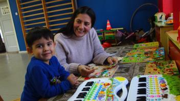 Sandra Espinosa mit Sohn Juan Pablo (3). 