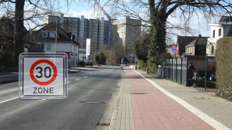 Tempo 30 auf der Segeberger Chaussee in Norderstedt