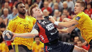 Göran Sögard zeigte eine engagierte Leistung im Angriff der SG Flensburg-HandewittMichael StaudtSÃ¶gard Soegard Flensburg, 28.03.2023, SG Flensburg-Handewitt - Lissabon --- Foto STAUDT