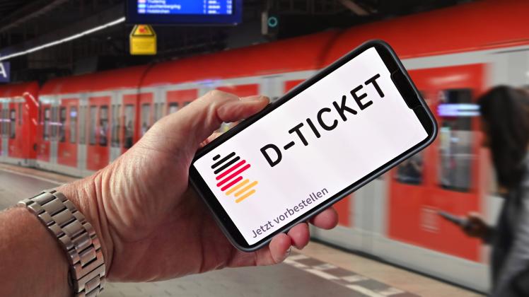 FOTOMONTAGE:Themenbild -Das 49 Euro D-Ticket. Das Deutschland-Ticket kommt Ein Ticket Ð bequem durch ganz Deutschland. M