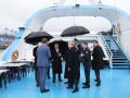 . 31/03/2023. Hamburg, Germany. King Charles III on boat trip in Hamburg, on the final day of the State Visit to Germany