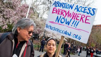 April 8, 2023, New York, New York, US: Protesters rally againist the Abortion Drug ban handed down by a Texas federal ju