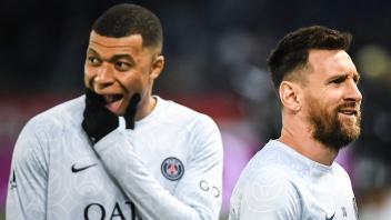 April 2, 2023, Paris, France, France: Kylian MBAPPE of PSG and Lionel (Leo) MESSI of PSG during the Ligue 1 match betwee