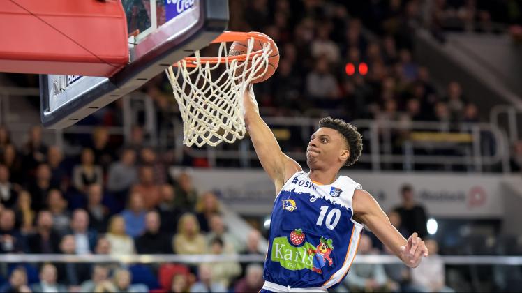 Derick Alston Jr. Rostock Seawolves vs Niners Chemnitz1. Basketball-Bundesliga 2022/2023Foto: Georg Scharnweber
