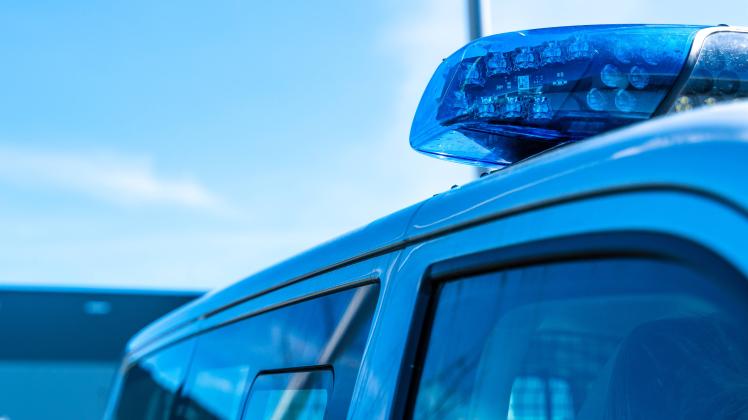 Bavaria, Germany - 17 April 2022: Police car of the Bavarian police, new police car of VW Volkswagen brand *** Polizei A