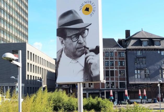 Simenon-Plakat in Lüttich