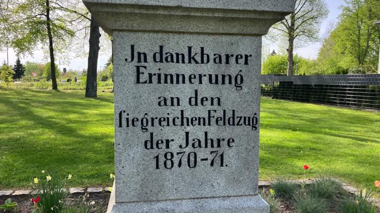 Das Denkmal in Hagenow erinnert an die Opfer des deutsch-Französischen Kriegs von 1870-1871