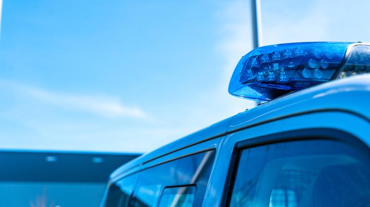 Bavaria, Germany - 17 April 2022: Police car of the Bavarian police, new police car of VW Volkswagen brand *** Polizei A