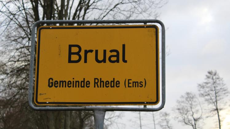 Ortsschild Brual Gemeinde Rhede