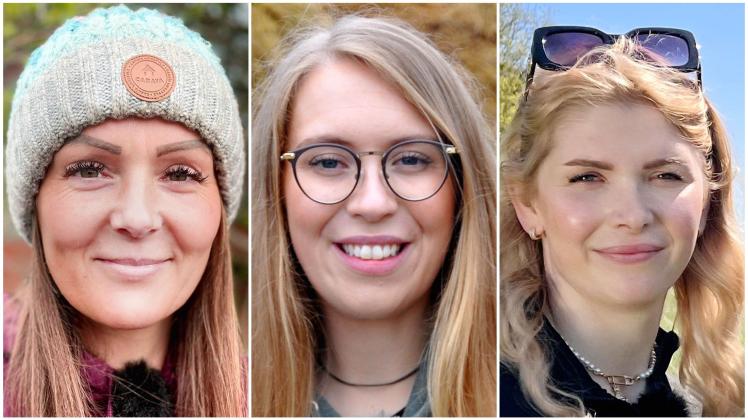 (v.l.) Geflügelbäuerin Stefanie (40) aus Schleswig-Holstein, Pferdehalterin Alexandra (27) aus Nordrhein-Westfalen, Pferdewirtin Carolin (26) aus Hessen+++ Die Verwendung des sendungsbezogenen Materials ist nur mit dem Hinweis und Verlinkung auf RTL+ gestattet. +++