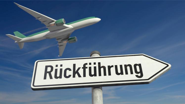 Rückführung von Asylbewerbern per Flugzeug Symbolbild zum Thema Asyl, Rückführungen, Aufnahmestopp usw. *** Repatriation