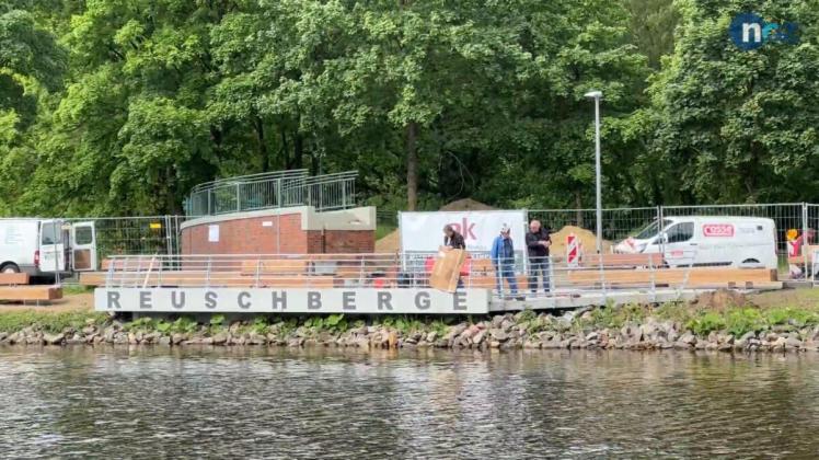 Arbeiten an der Meckerbrücke in Lingen
