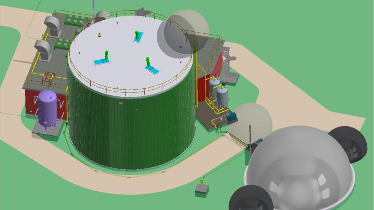 In einem neuen Faulturm mit Biogasanlage und Blockheizkraftwerk im Bersenbrücker Klärwerk will der Wasserverband Bersenbrück aus Klärschlamm Biogas gewinnen.