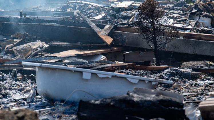 Zerstörte Häuser nach Gasexplosion auf Rügen