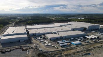 So sieht die Northvolt-Fabrik im schwedischen Ett nahe des Polarkreises aus.