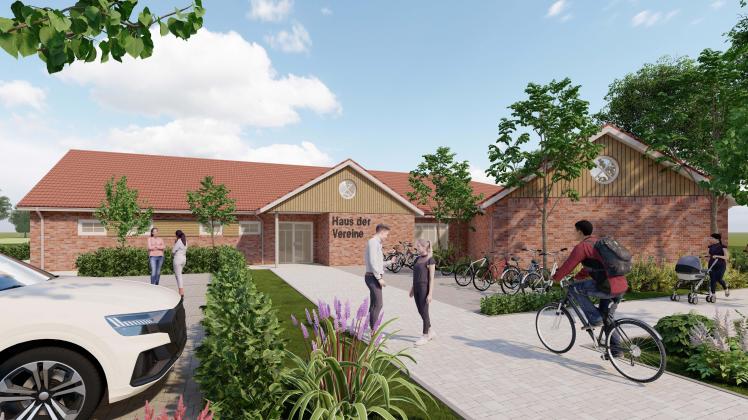 So soll das neue Dorfgemeinschaftshaus beim Schützenplatz am Sportplatz in Neulehe aussehen. 