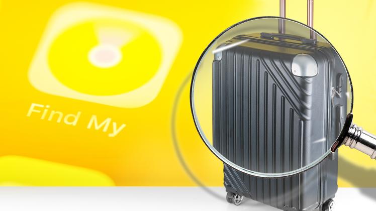 Plastic suitcase against yellow background