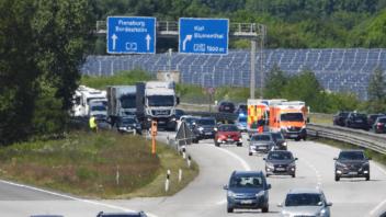 Am Samstag gab es auf der A7 am Autobahnkreuz Bordesholm einen Unfall. 