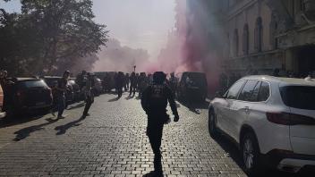 Leipzig, Sachsen, Deutschland, 03.06.2023: Die eigentlich erlaubte Demo Die Versammlungsfreiheit gilt auch in Leipzig au