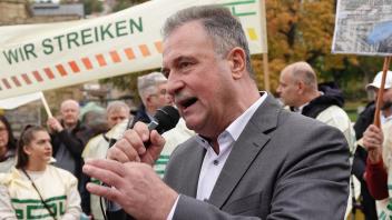 Protest der GDL für Konzerntarifvertrag bei SWEG in Stuttgart