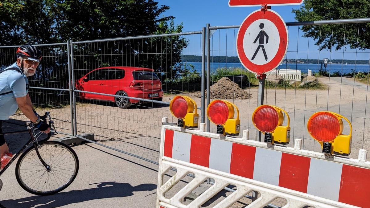 Rad und Fußweg am Fördeufer in Flensburg über Wochen gesperrt SHZ