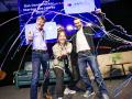 Sie haben das Start-up vorgestellt und den Preis entgegengenommen: Klaus Mummenhoff, Franzi und Konrad von Seedalive.