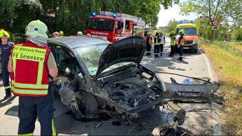 Ein schwerer Verkehrsunfall hat sich am Freitagnachmittag in der Ortschaft Sewekow im Landkreis Ostprignitz-Ruppin ereignet. 