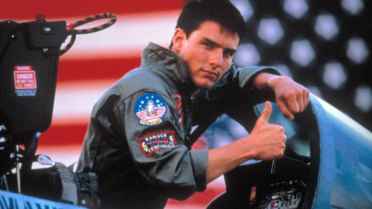 Ist bei Air Defender 2023 in Jagel nicht dabei: Tom Cruise alias Pete „Maverick“ Mitchell im Filmklassiker „Top Gun“ von 1986.