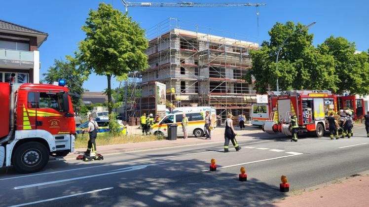 Bei einem Unfall an dieser Baustelle an der Rheiner Straße in Lingen wurde eine Frau schwer verletzt.