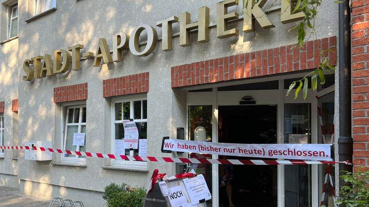 Auch die Stadt-Apotheke in Bad Wilsnack nimmt am Streik teil, bleibt am 14. Juni geschlossen.