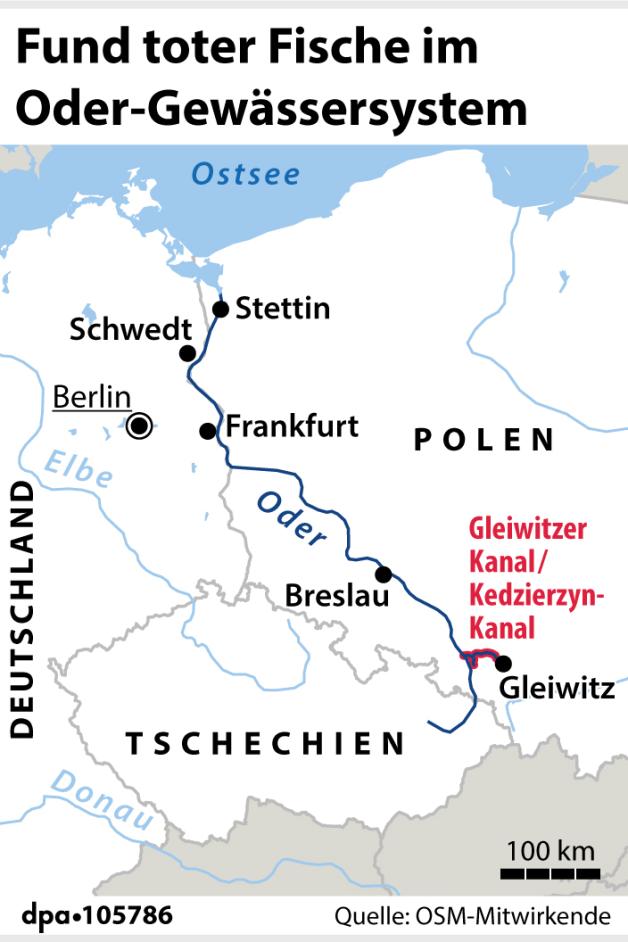 Fund toter Fische im Oder-Gewässersystem. Fund toter Fische im Oder-Gewässersystem.
