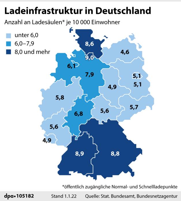 Ladeinfrastruktur in Deutschland (10.01.2023)