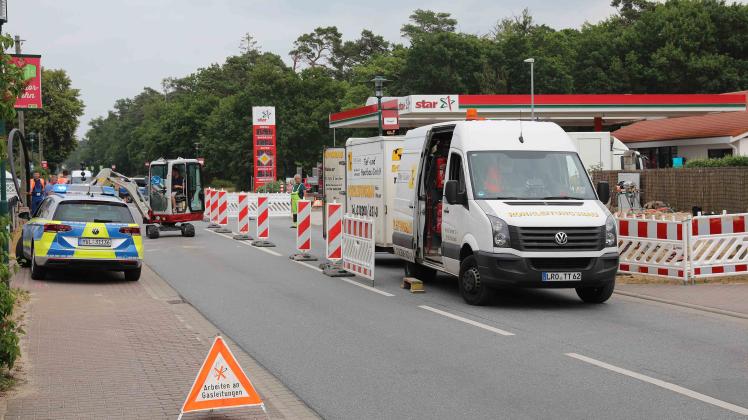 Gas strömte nach Havarie auf Baustelle in Graal-Müritz aus.