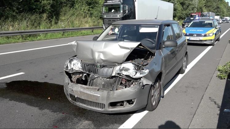 Unfall im Stau auf der A30 in Melle.