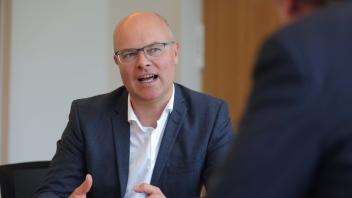 05.07.2023, Kiel. Doppelinterview mit Daniel Guenther und Goldschmidt zum Thema Ostsee Nationalpark --- Foto STAUDT