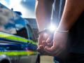 Bamberg, Deutschland 08. März 2022: Symbolbilder - Themenbild - Polizei Festnahme Eine Person wird durch die Polizei fes