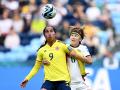 WWC23 COLOMBIA KOREA, Mayra Ramirez of Colombia competes for possession with Seonjoo Lim of Korea Republic during the FI