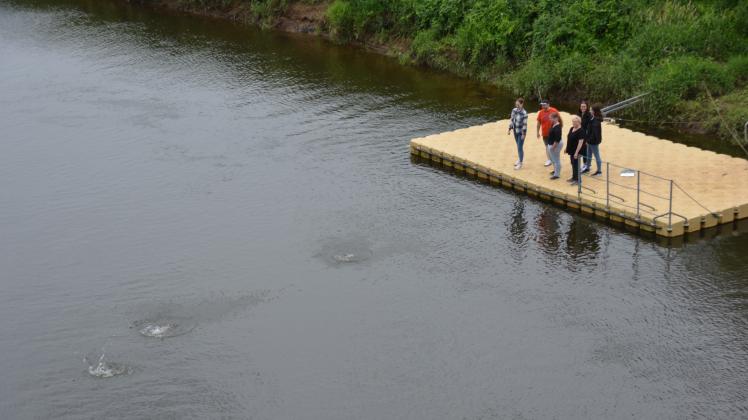 Stets im Sommer trifft sich das Team von der Palliativstation des Bonifatius-Hospitals an der Ems, um die Steine ins Wasser zu werfen.