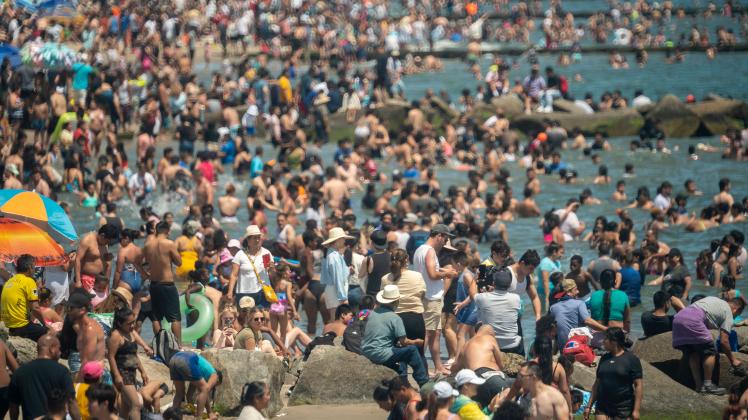 Humid holiday Independence Day in New York Thousands of beachgoers flock to Coney Island in Brooklyn in New York on Inde