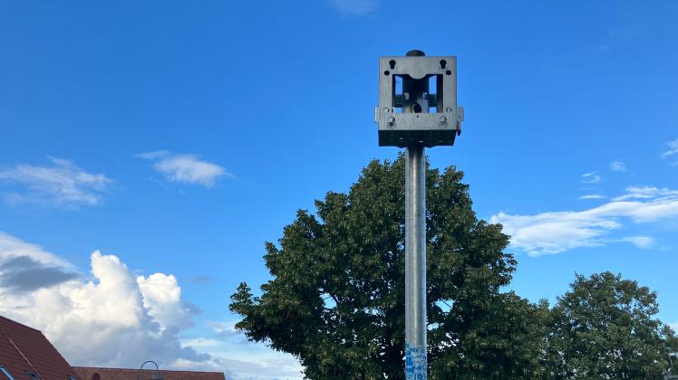 Geschwindigkeitsanzeige in der Schweriner Straße ist weg - in Reparatur.
