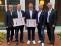 Heinz-Gerd Evers (v.l.), Friedhelm Forbriger, Stefan Brinker, Ehrenvorsitzender Dieter Ohls und Präsident Ralf-Uwe Schaffert.