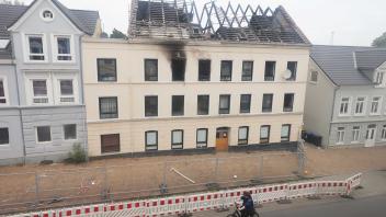 11.08.2023, Flensburg. Brandruine in der Harrisleer Strasse  --- Foto STAUDT