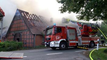 Fachwerkhaus in Ostercappeln steht in Flammen